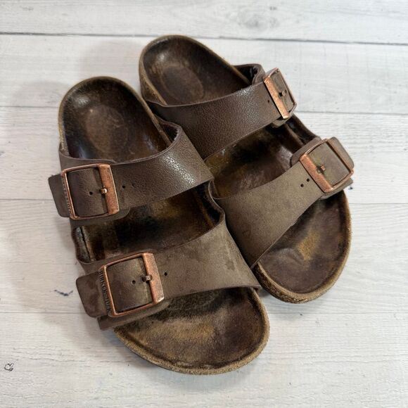 Birkenstock Arizona kids‎ brown leather sandals - Picture 1 of 11